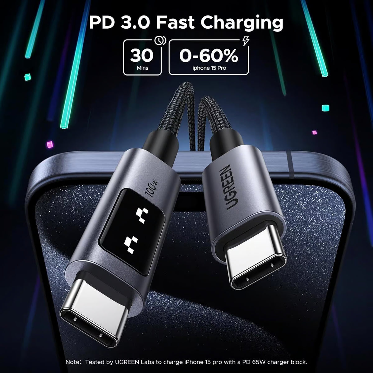 UGREEN 35512 Uno 100W USB C to USB C Charger Cable (2 Meter) Fast Charging 5A Type C to C Cable Compatible with MacBook Pro M3/Air, iPad Pro 2024/Air 5, iPhone 17/16/15 Pro Max, Galaxy S26/S25 Ultra, Pixel 9
